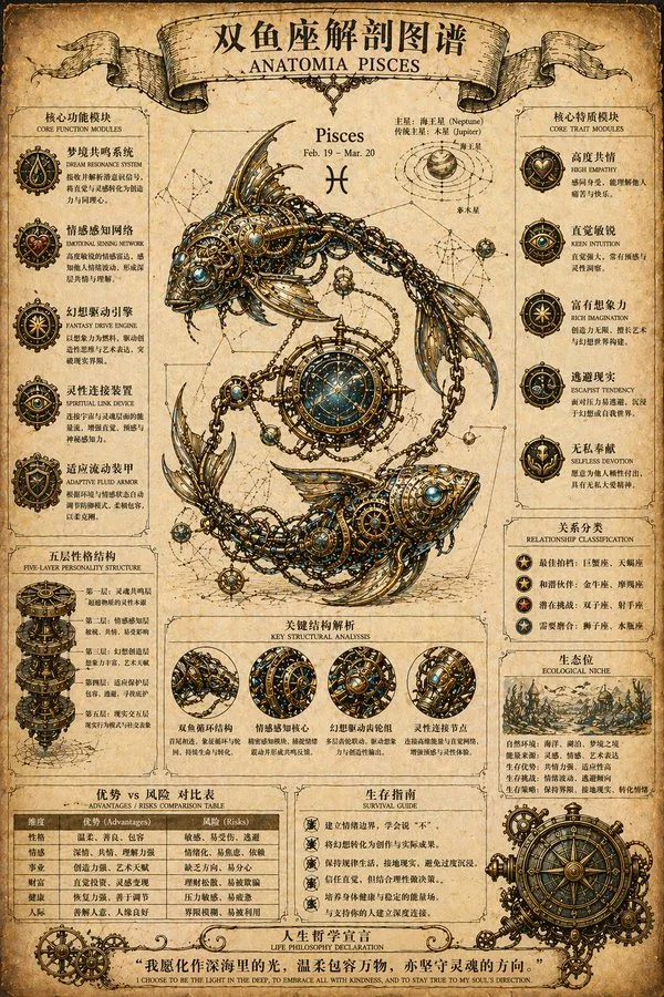 Steampunk Sagittarius Anatomy Chart sample image