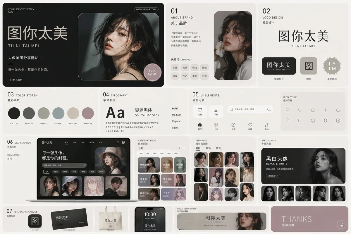 다크 미니멀 프로필 웹사이트 비주얼 디자인 예시 이미지