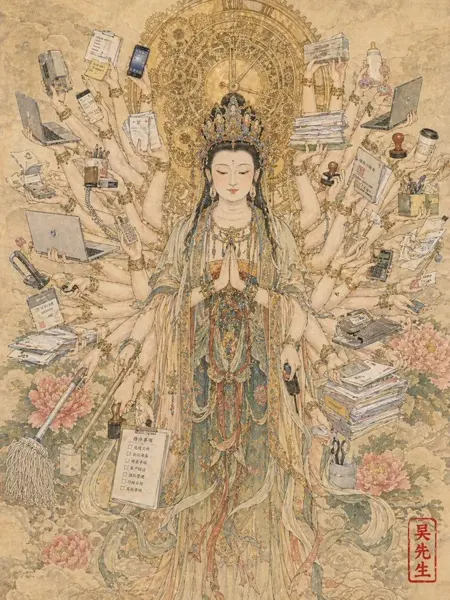 직장인이 된 천수관음 예시 이미지