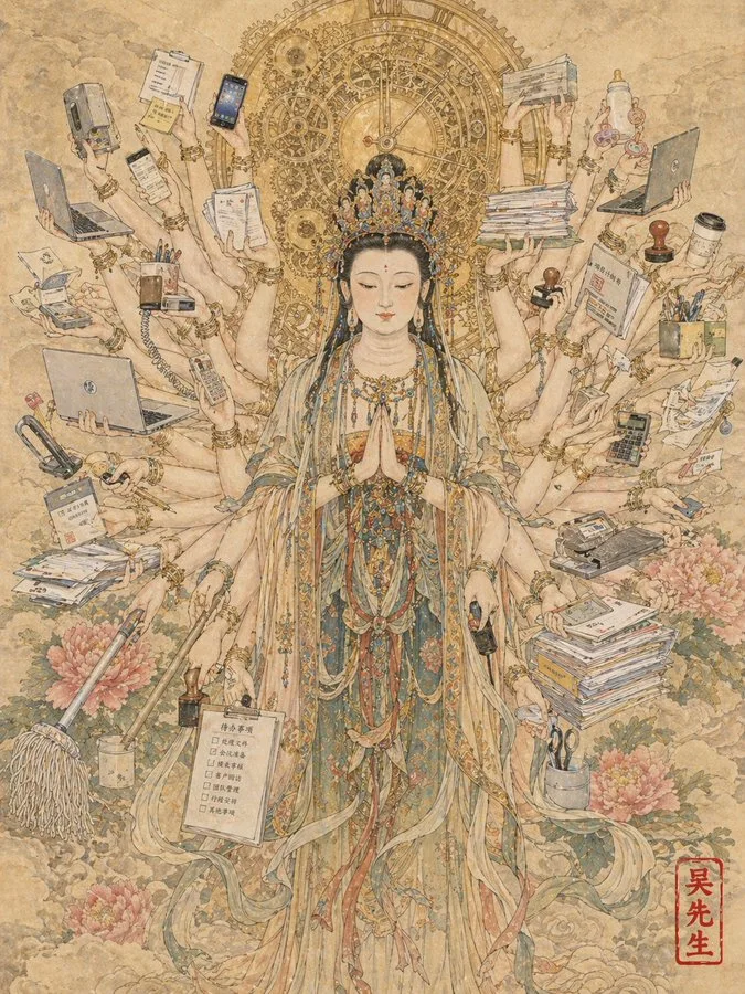직장인이 된 천수관음 예시 이미지