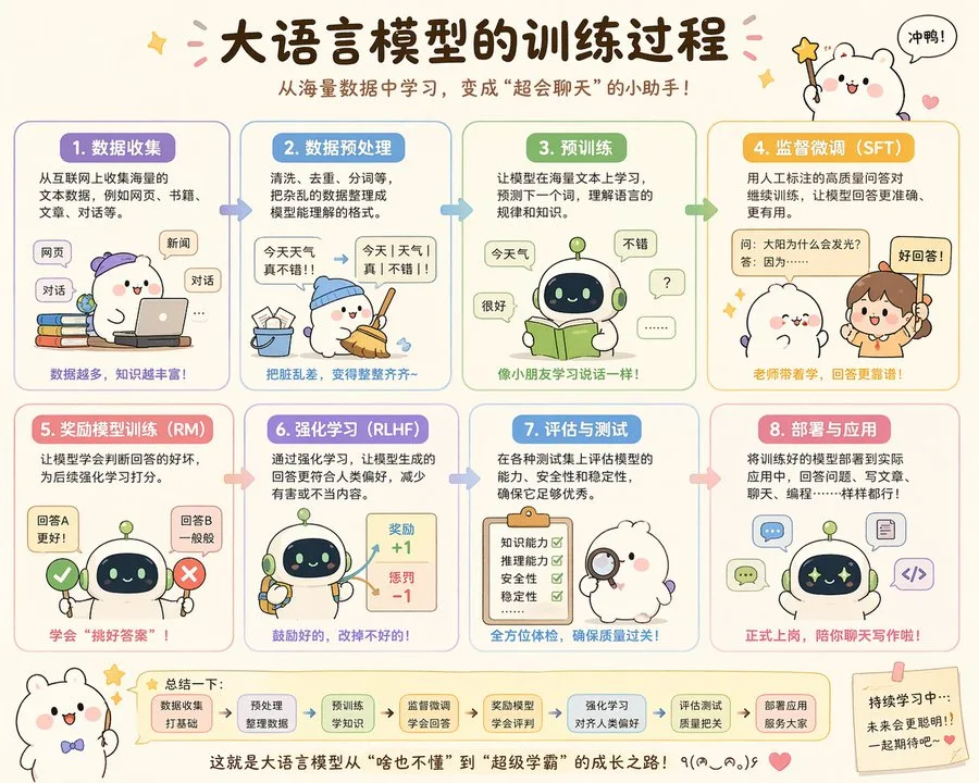 Cute AI Model Training Diagram sample image