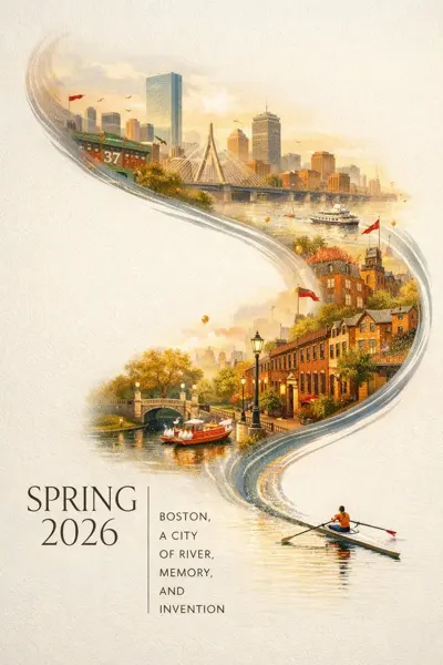 Dreamy Boston Spring City Poster sample image