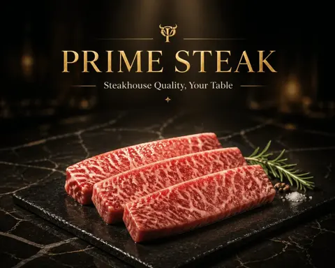 High-End Meat and Seafood Brand Hero Shot sample image
