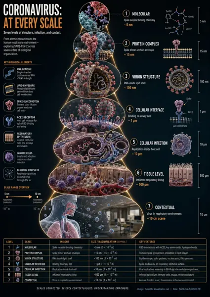 Coronavirus Scale Zoom Science Infographic sample image