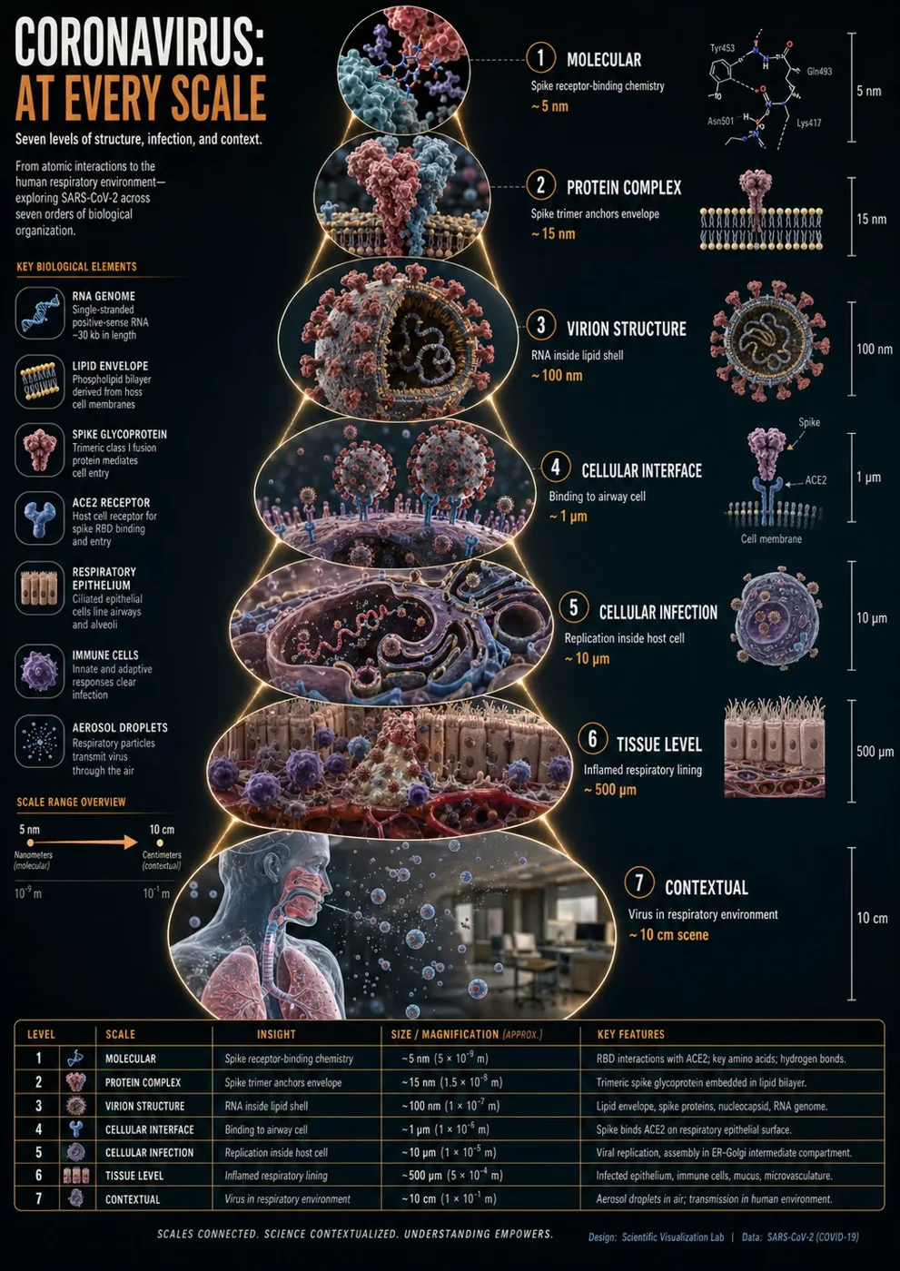 Coronavirus Scale Zoom Science Infographic sample image