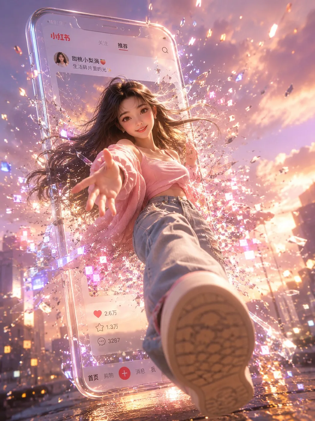 Xiaohongshu Digital Screen-Breaking 3D Girl sample image