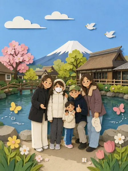 Cute Paper Art Style Photo Redraw sample image
