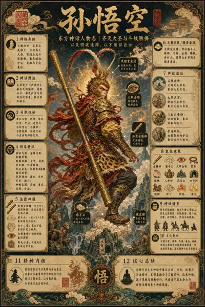Eastern Mythology Character Encyclopedia Poster sample image