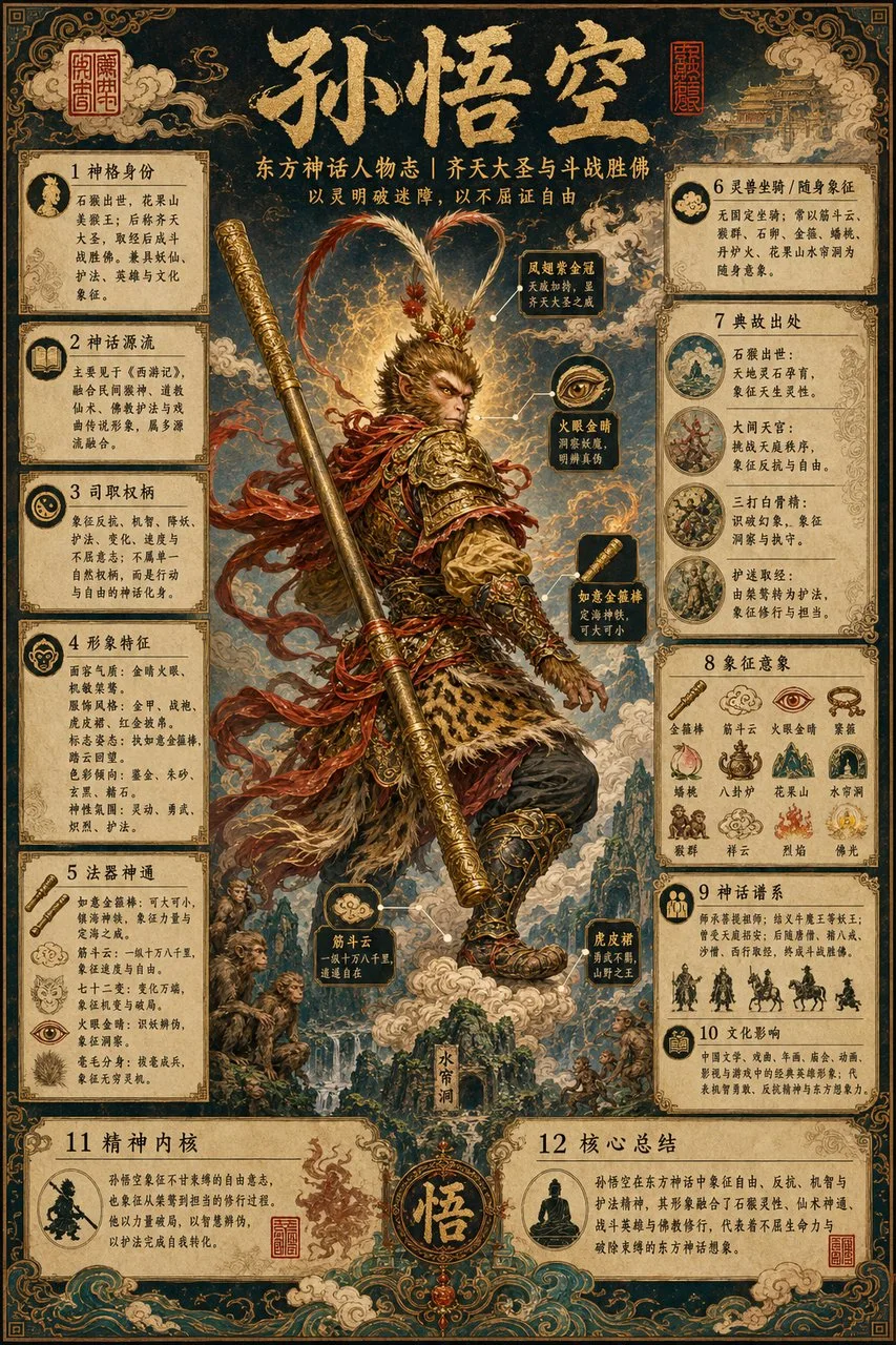 Eastern Mythology Character Encyclopedia Poster sample image