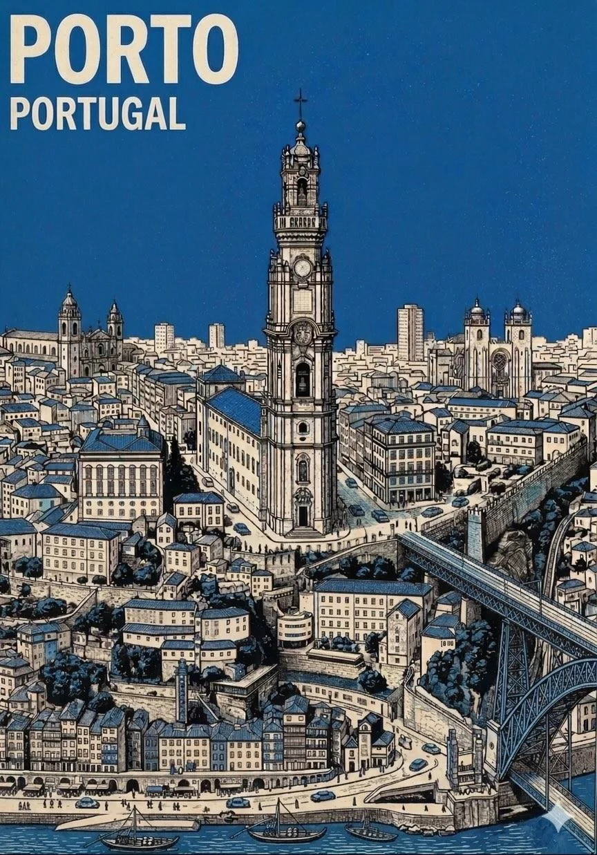 Medieval City Travel Poster sample image