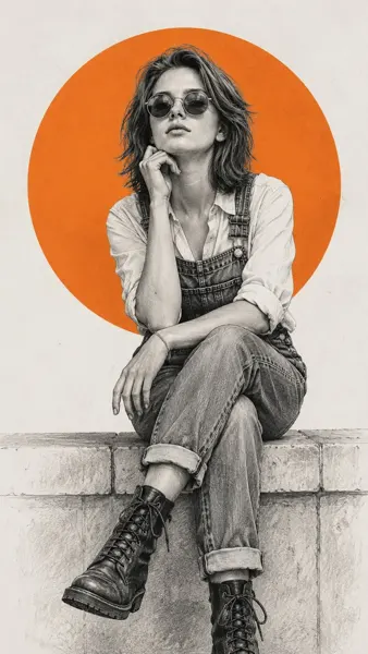 Pencil Sketch Fashion Editorial Illustration sample image