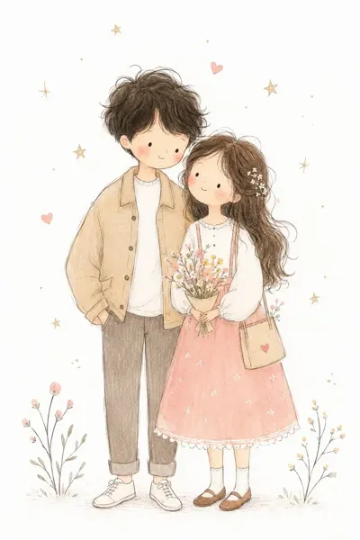 Minimalist Fairytale Hand-Drawn Children's Illustration sample image