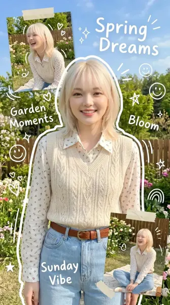 Korean Style Spring Scrapbook Poster sample image