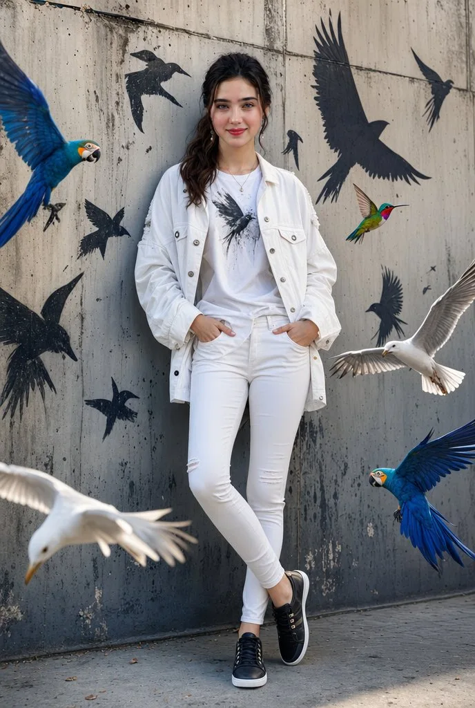 Urban Flying Bird Street Portrait sample image