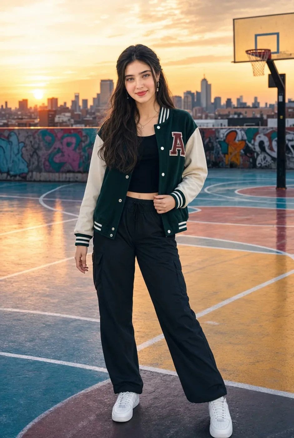 Rooftop Court Sunset Portrait sample image