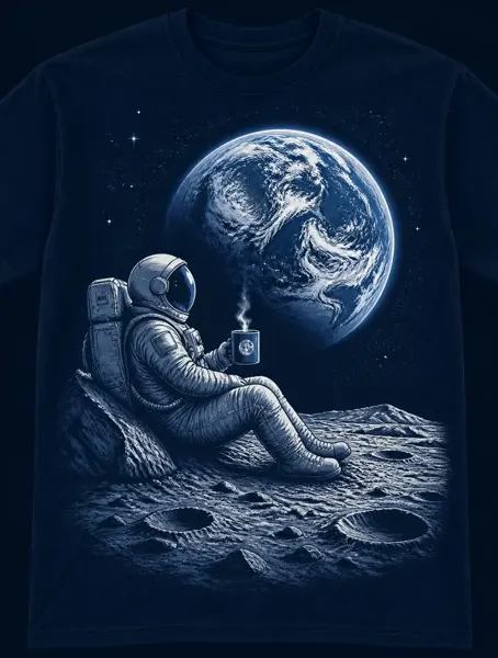 Lunar Astronaut T-Shirt Graphic sample image