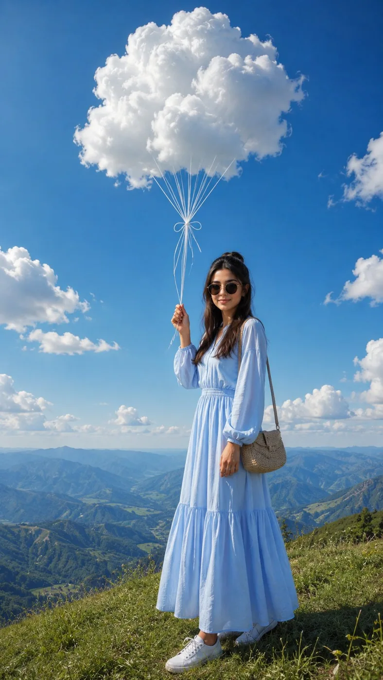 Cloud Balloon Mountain Ridge Travel Portrait sample image