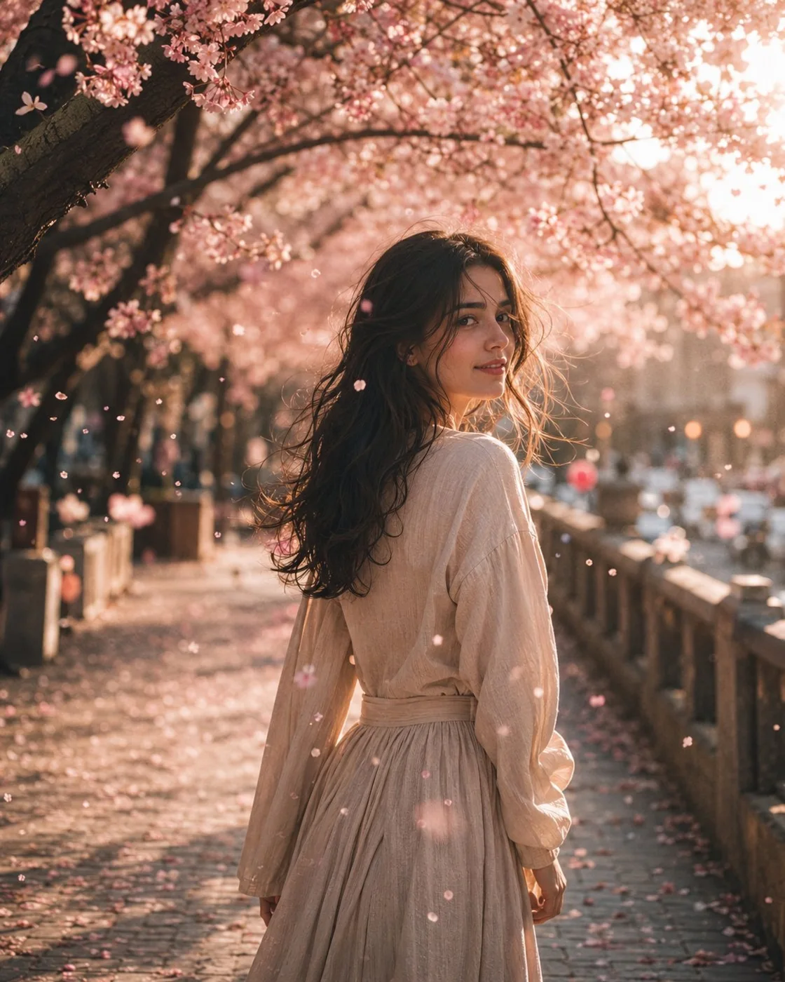 Spring Cherry Blossom Cinematic Glance Portrait sample image